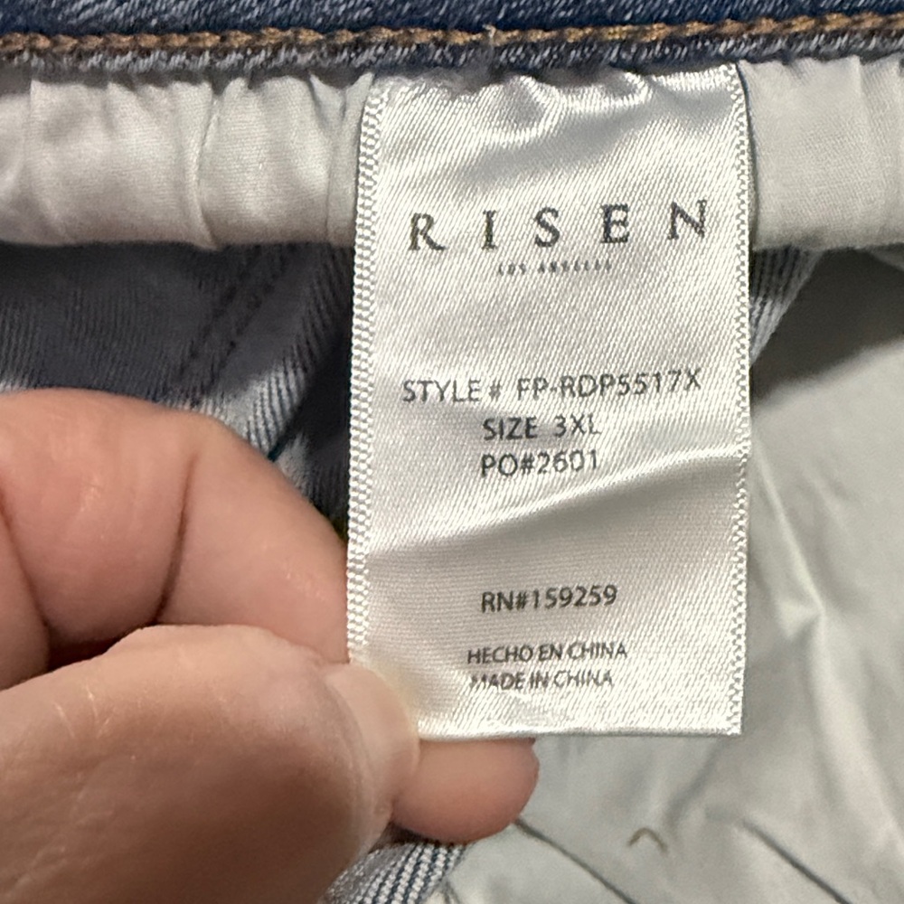 New Risen Summer Days High Rise Light Vintage Wash Straight Leg Jeans 3XL - Picture 12 of 13